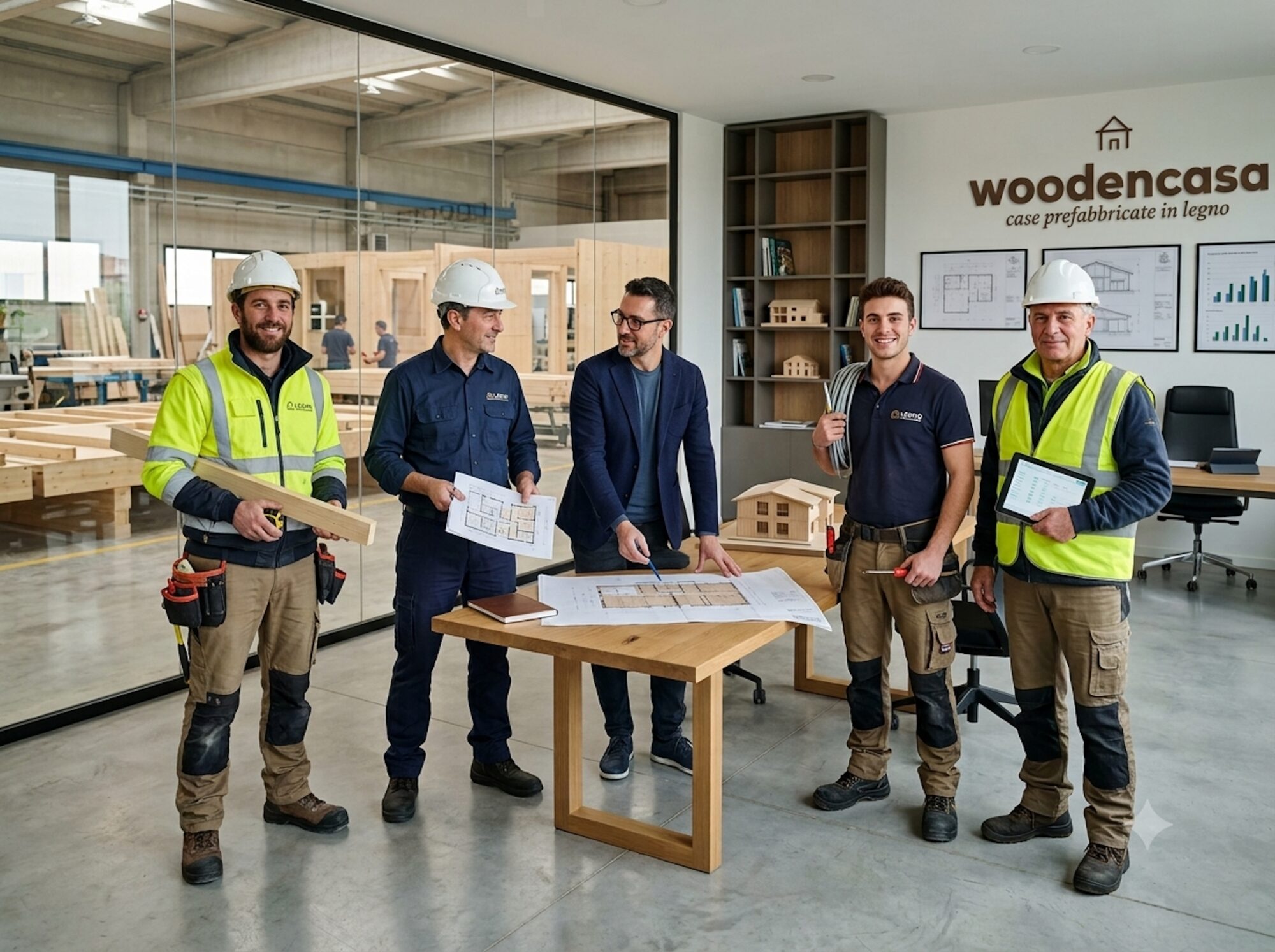 Il team WoodenCasa al lavoro in una delle nostre officine di produzione
